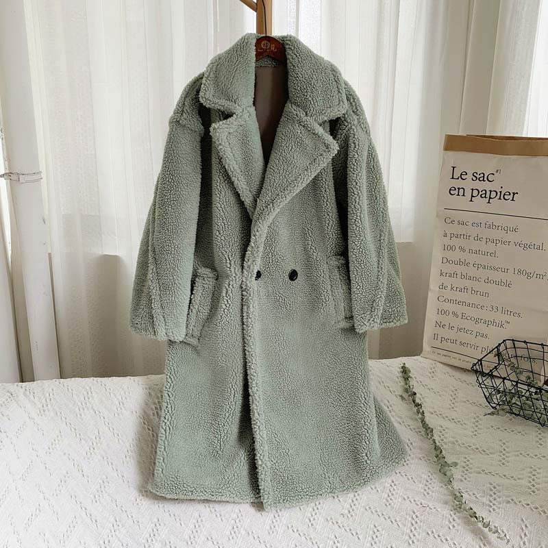 Women's Autumn And Winter Double-Sided Fleece Lapel Breasted Woolen Coat