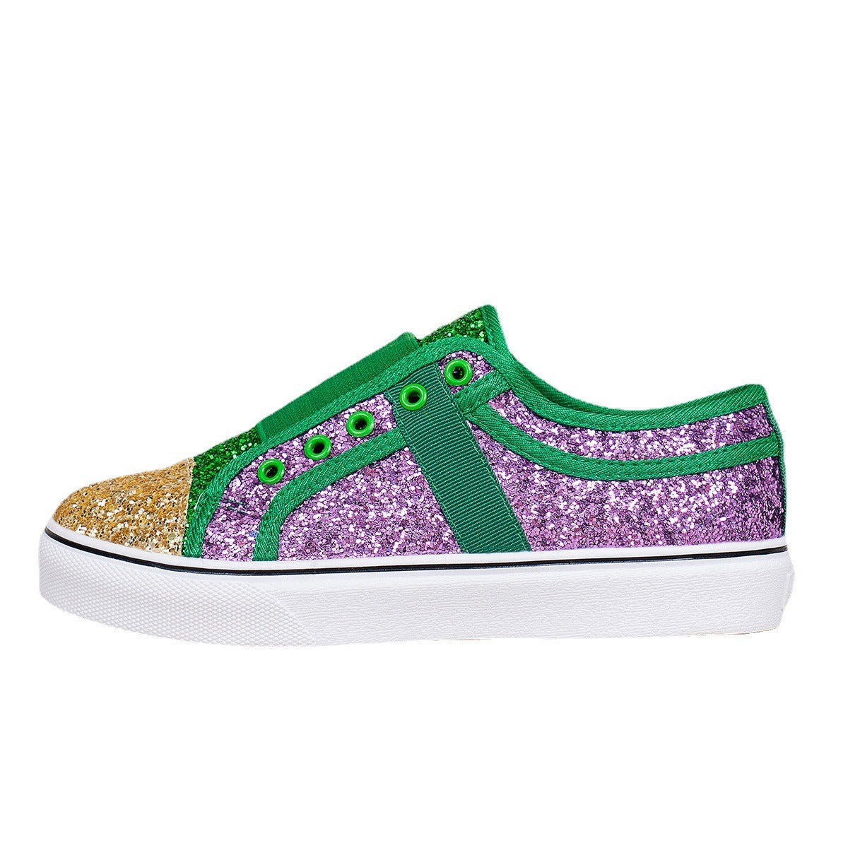 Chic Canvas Charm: Large Size Sequin Low-Top Casual Shoes