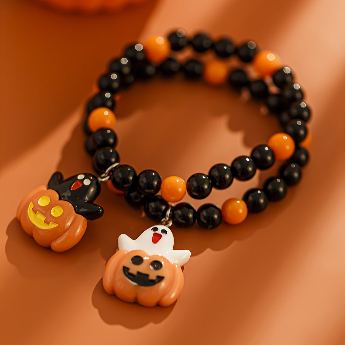 Ghost & Pumpkin Multi-Layer Soft Ceramic Bracelet