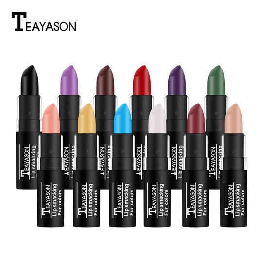 Multi-Color Halloween Lipstick Set - White, Nude, Vampire Olive Green, Black & Purple