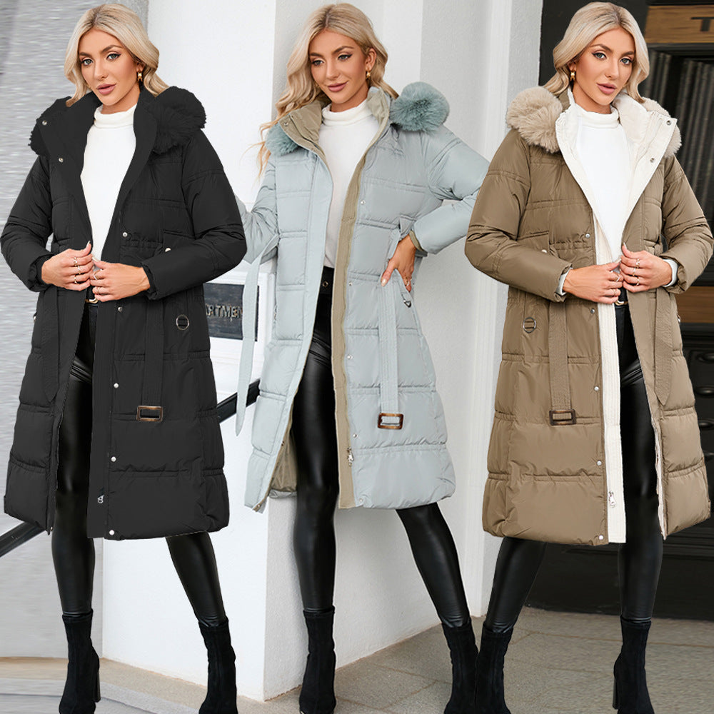 Winter Slimming Long Coat: Fur Collar, New Colors