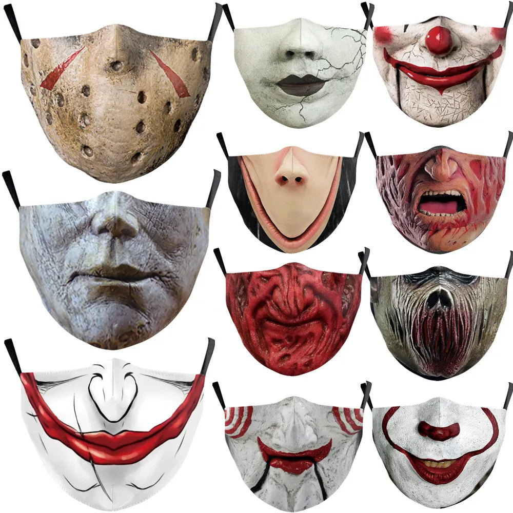 Halloween Horror Killer Masks - Pennywise, Jason, Michael Myers, Leatherface Cosplay Dustproof Masks for Adults & Kids